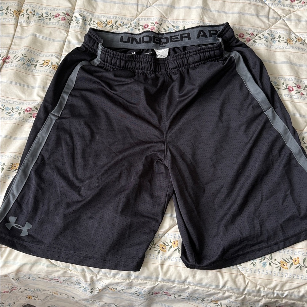 Under Armour Black and Gray Performance Shorts